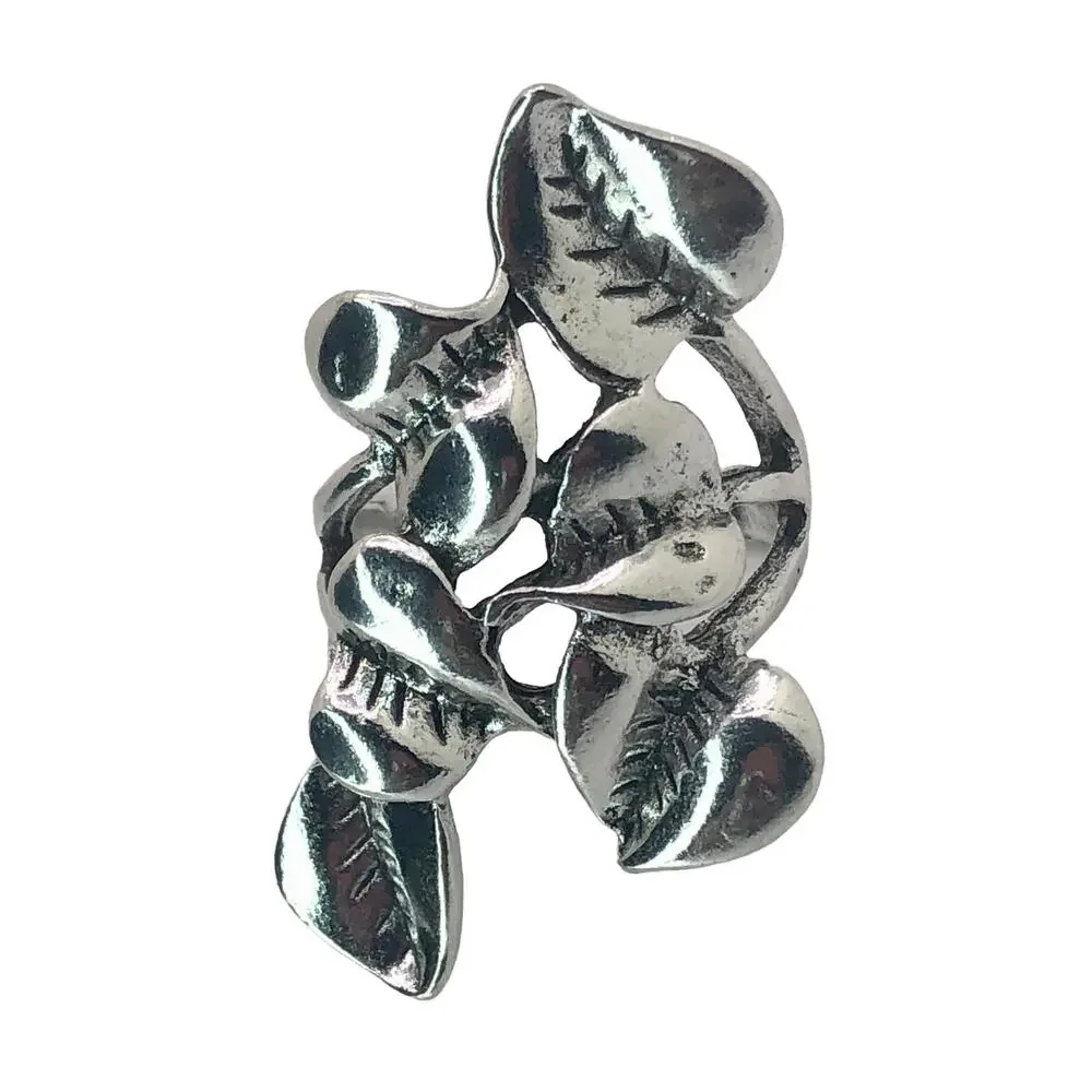 Silver Leaf Cluster Ring - Size 7